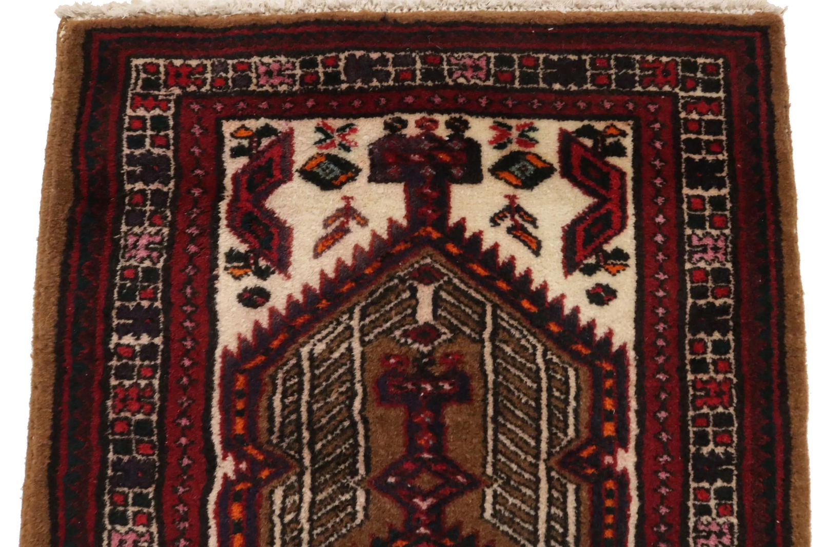 Vintage Red Tribal 2'4X4 Meshkin Persian Rug - 8