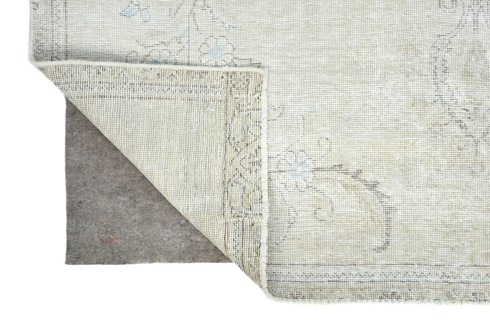 Muted Beige Antique Floral Traditional 6X9 Distressed Vintage Oriental Rug - 12