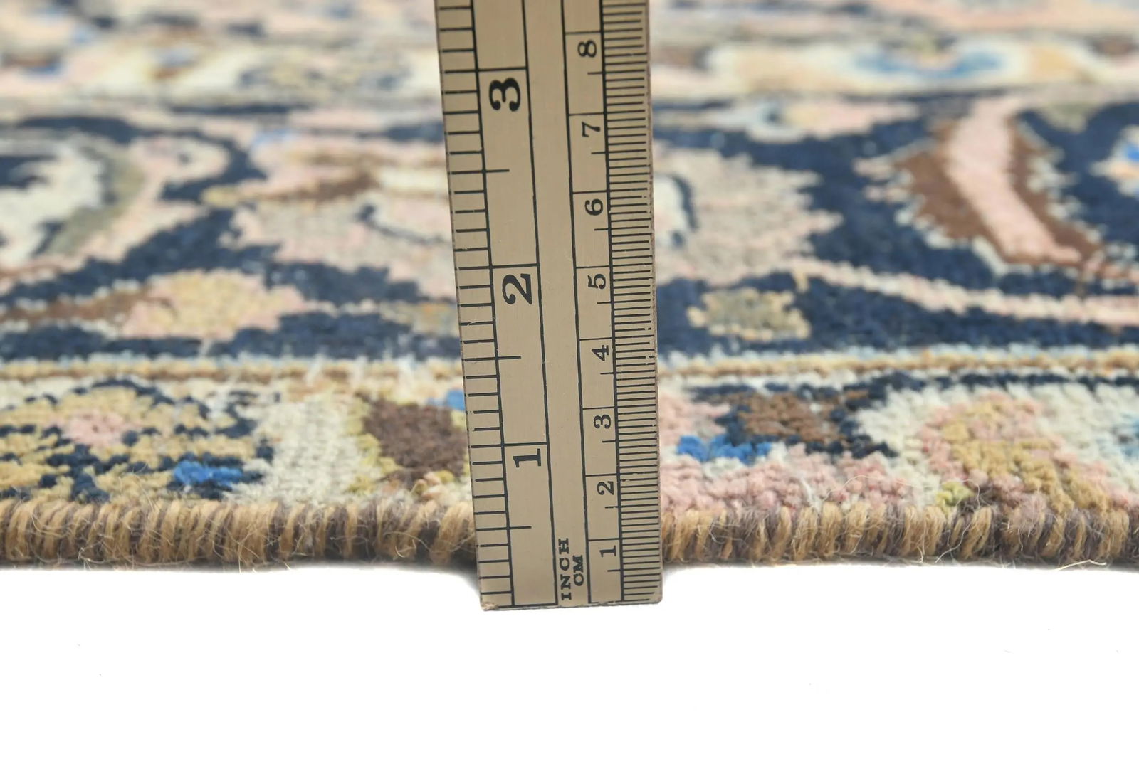 Semi Antique Muted Light Salmon Floral 8X11 Distressed Vintage Oriental Rug - 10