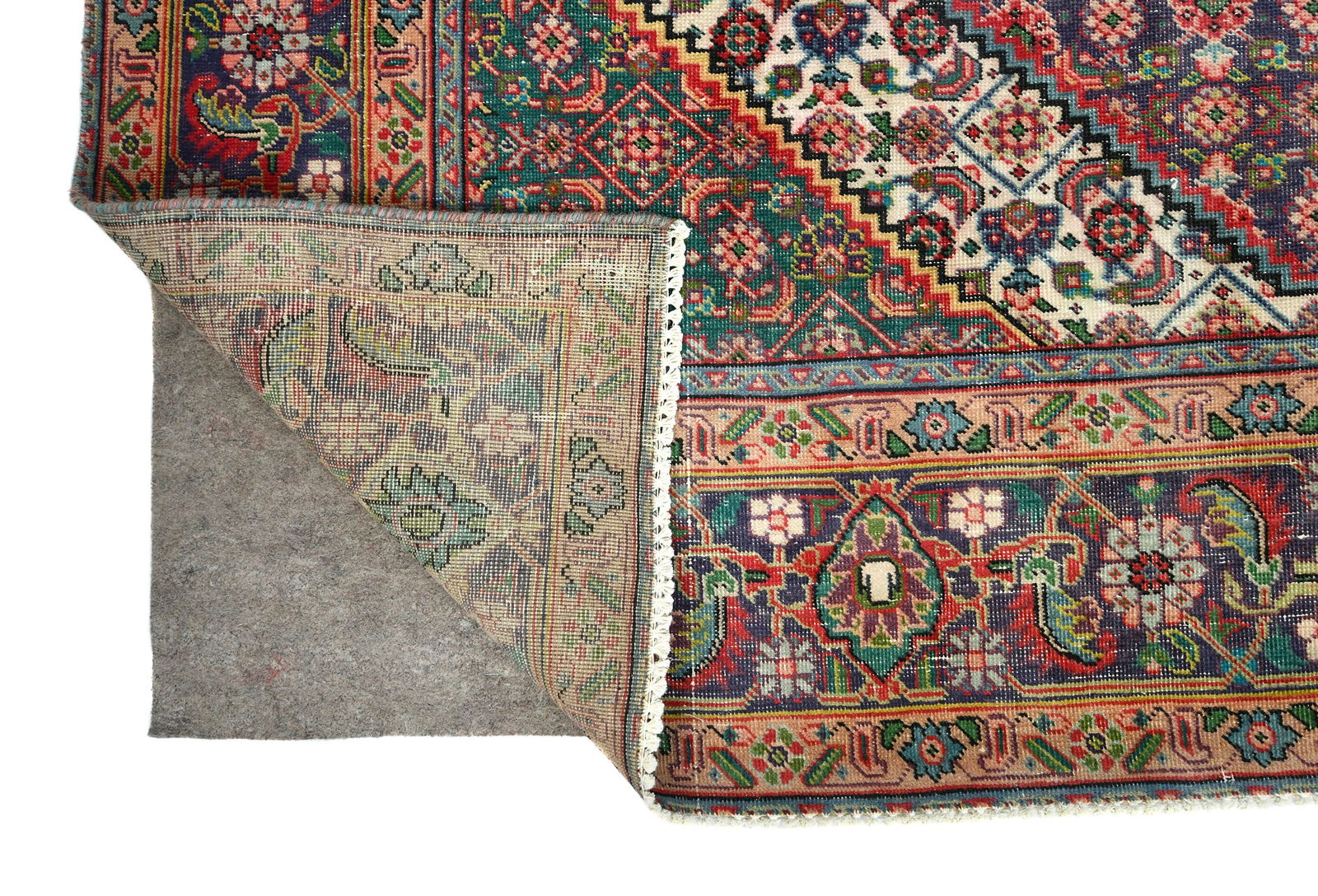 Semi Antique Floral Traditional 6'6X9'3 Distressed Vintage Oriental Rug - 12