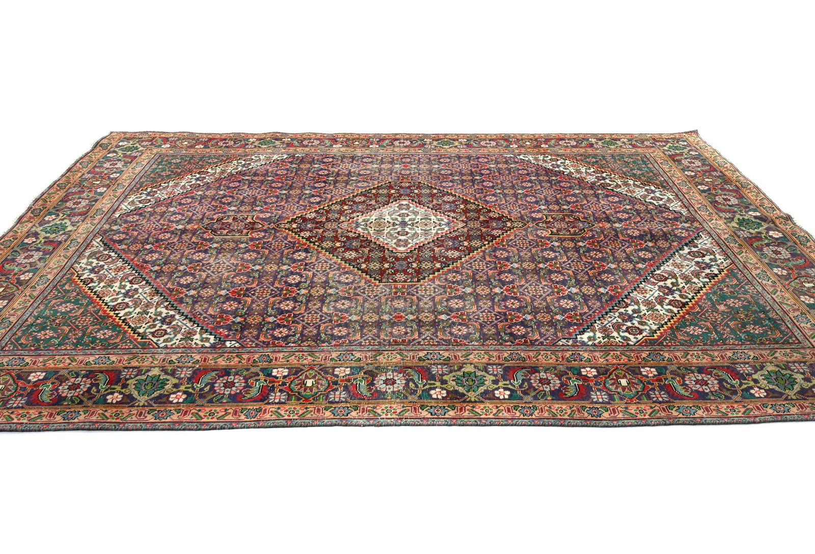 Semi Antique Floral Traditional 6'6X9'3 Distressed Vintage Oriental Rug - 4