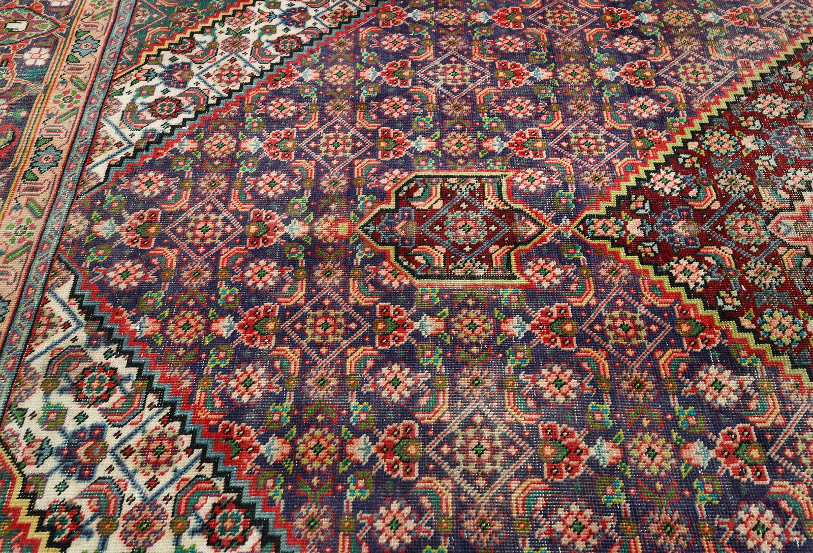 Semi Antique Floral Traditional 6'6X9'3 Distressed Vintage Oriental Rug - 6