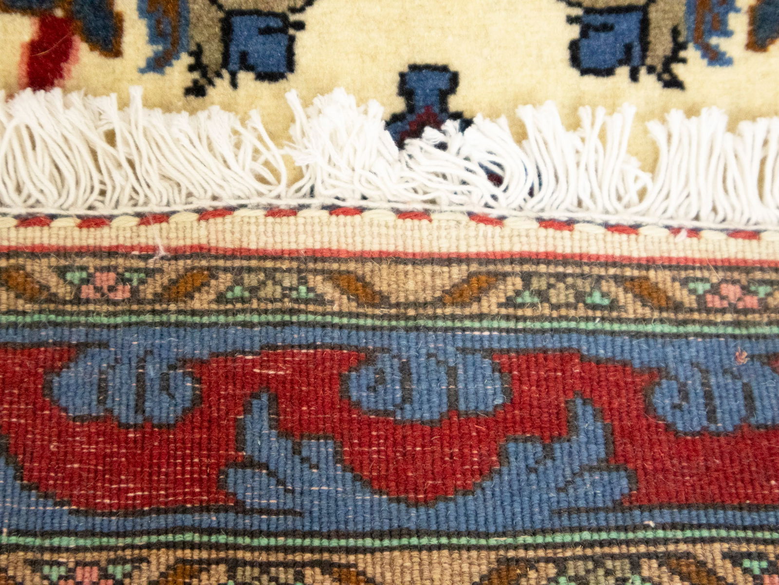 Vintage Cream Floral Tribal 2X3 Bidjar Persian Rug - 13