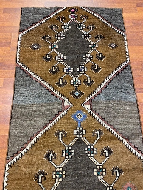 Antique Turkish Geometric Runner-4738/106 - 4
