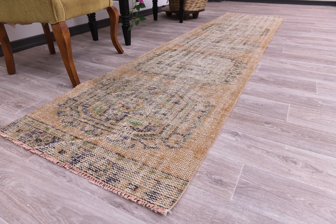 2'7'' x 10'11'' Turkish Vintage Runner Rug - 244420 - 2