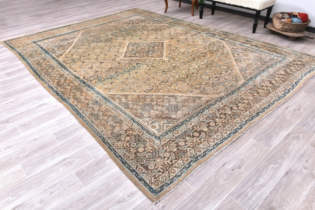 9'5'' x 12'7'' Unique Handmade Vintage Rug - 242722 - 2