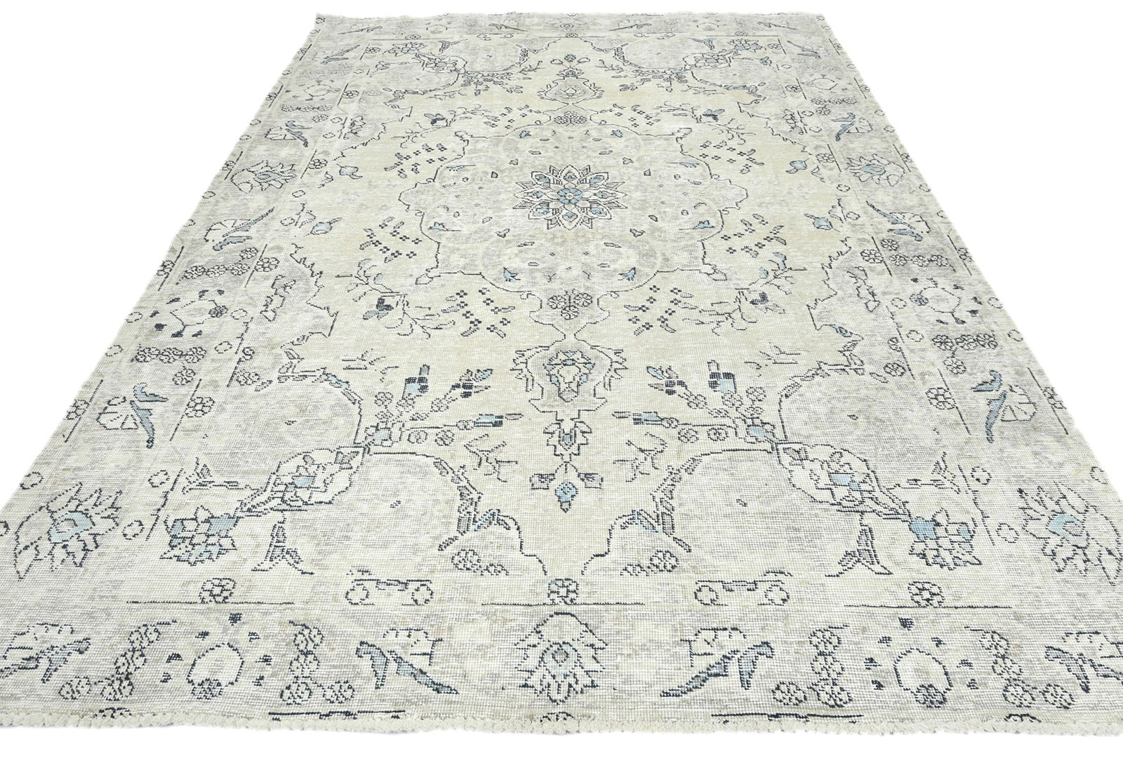 Antique Floral Traditional 6'5X9'2 Distressed Vintage Oriental Rug - 2