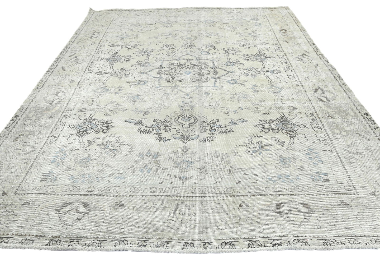 Antique Floral Traditional 6'8X9'3 Distressed Vintage Oriental Rug - 9