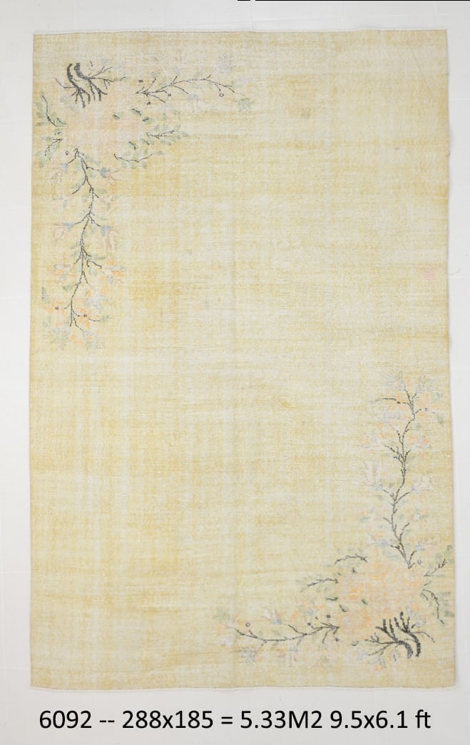 6'0'' x 9'5'' Handmade Vintage Wool Rug - 6092 (1 of 20)