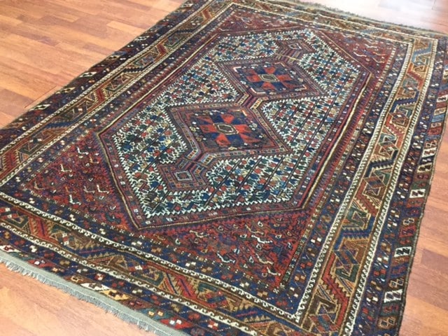 Antique Persian Khamseh/ Shiraz Rug-4510 - 2