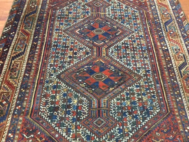 Antique Persian Khamseh/ Shiraz Rug-4510 - 3