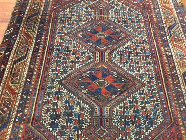Antique Persian Khamseh/ Shiraz Rug-4510 - 4