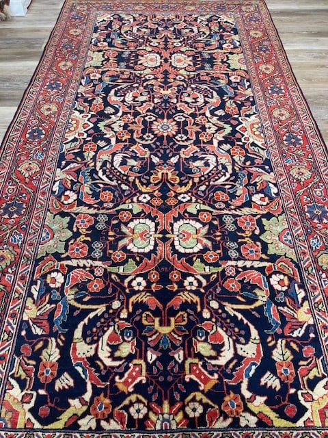 Antique Gallery size Blue Sarouk Rug-5181 - 3