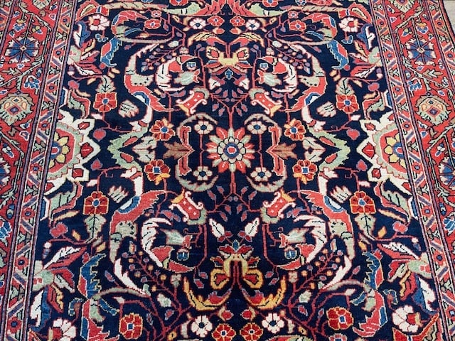 Antique Gallery size Blue Sarouk Rug-5181 - 5