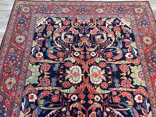 Antique Gallery size Blue Sarouk Rug-5181 - 7