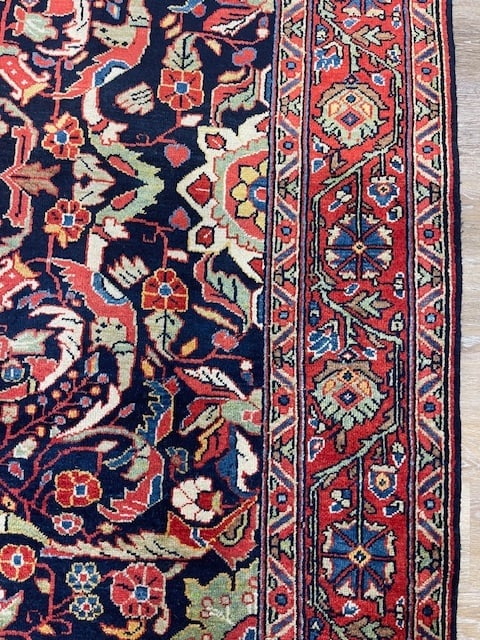 Antique Gallery size Blue Sarouk Rug-5181 - 8