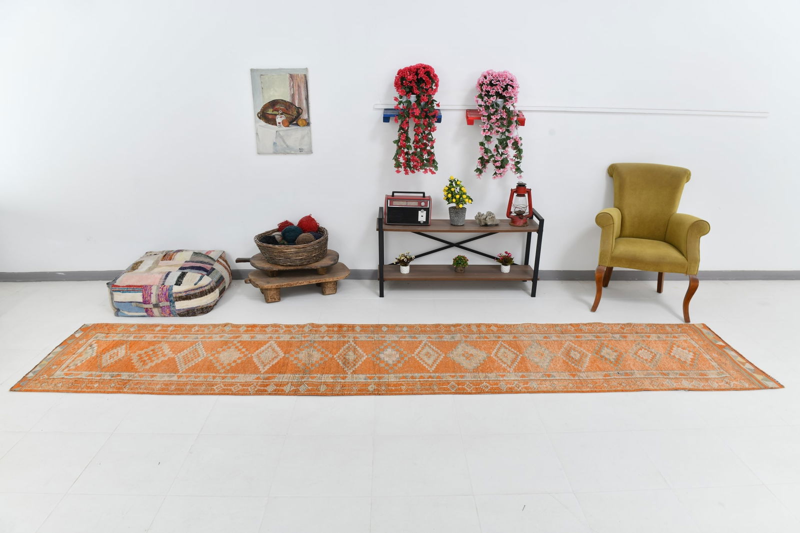 2'9'' x 13'6'' Vintage Wool Runner Rug - 23860 - 5