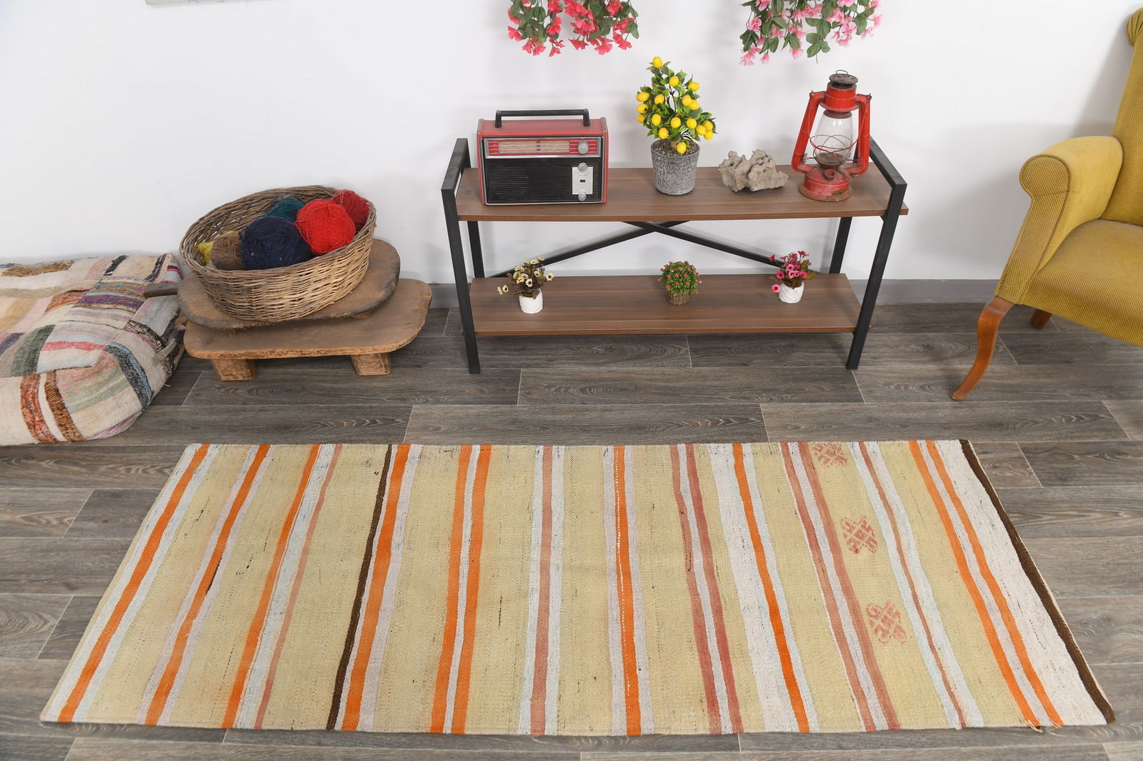 2'7'' x 7'0'' Turkish Vintage Hemp Rug - 1429 - 3