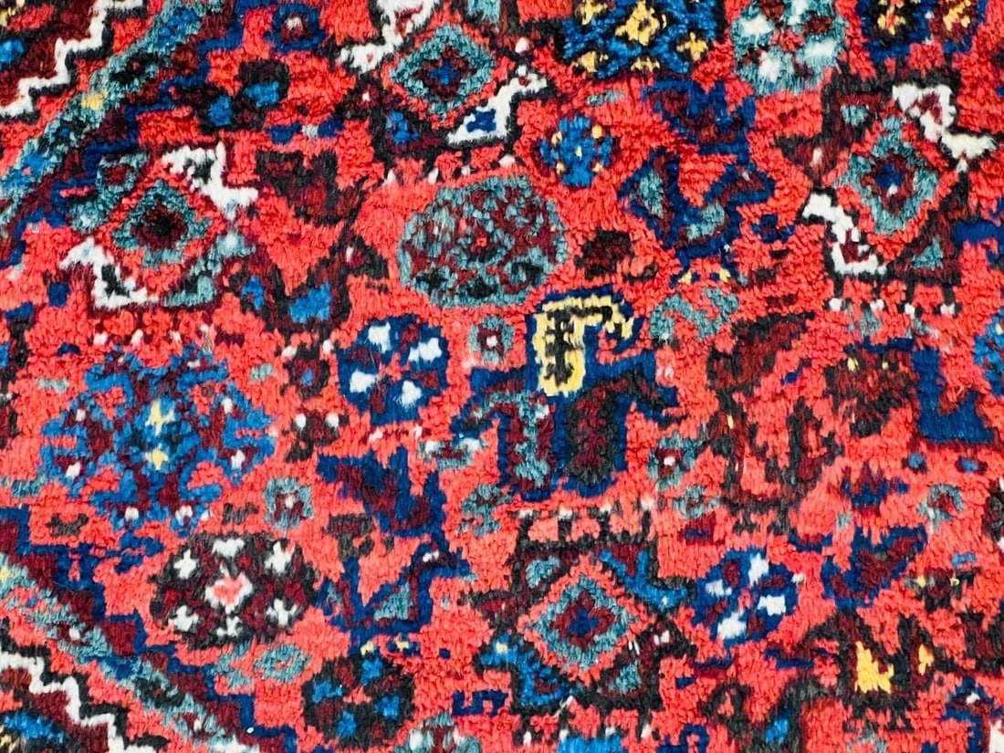 Hand-Knotted Antique Persian Qashqai Tribal Wool Geometric Oriental Area Rug Carpet 6'7" x 10' - 8