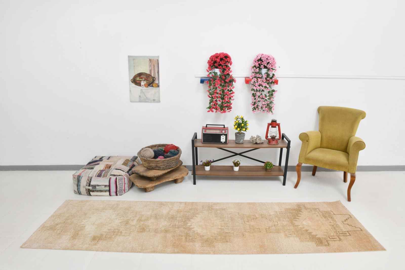 2'9'' x 10'2'' Handmade Vintage Wool Rug - 22437 - 5