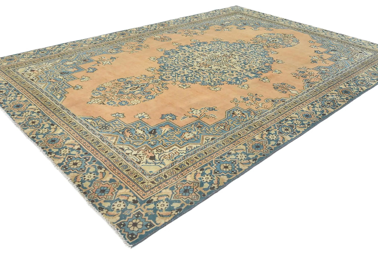 Semi Antique Muted Floral 7'5X10'7 Distressed Vintage Oriental Rug - 3