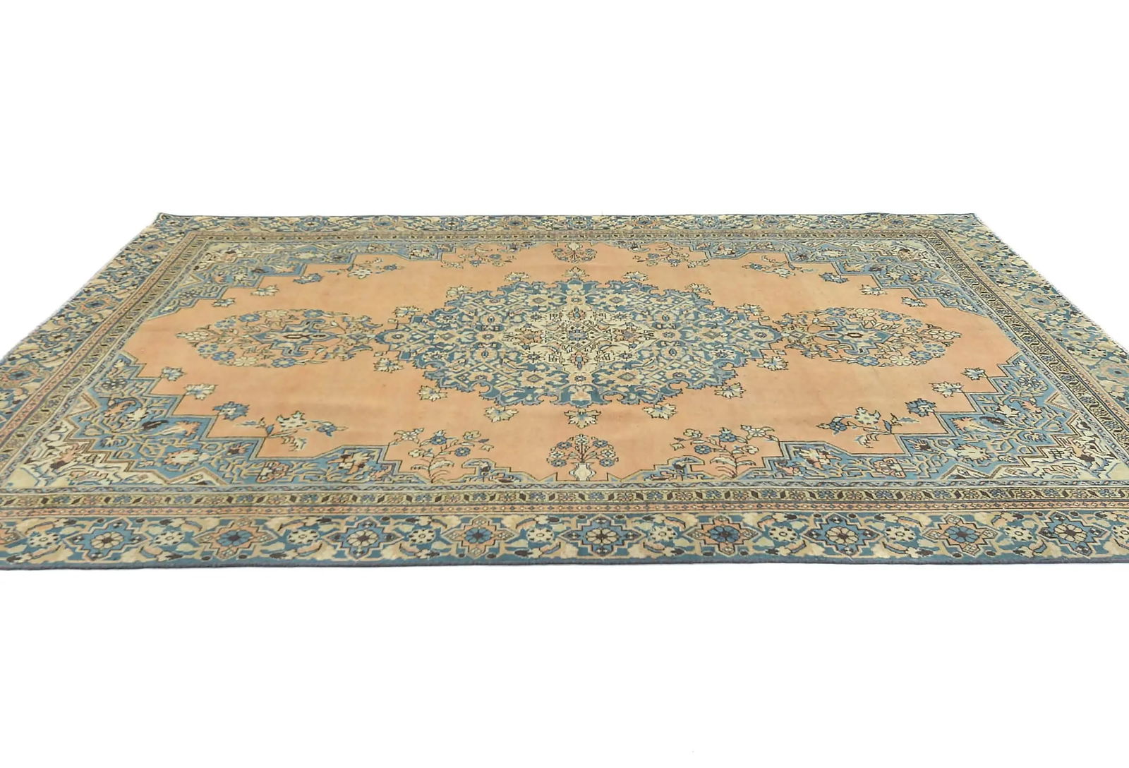 Semi Antique Muted Floral 7'5X10'7 Distressed Vintage Oriental Rug - 4