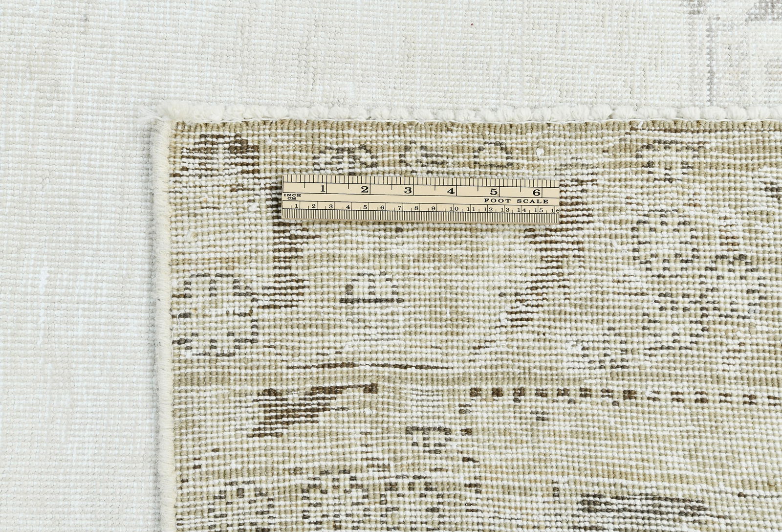 Antique Muted Beige Floral 6X9 Distressed Vintage Oriental Rug - 12