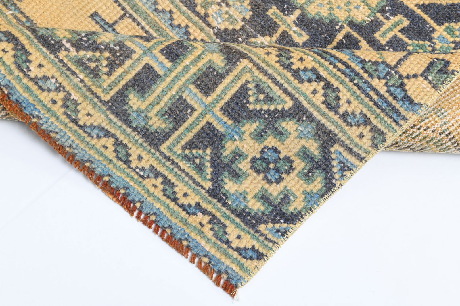2'4'' x 11'2'' Handmade Vintage Wool Rug - 18010 - 15