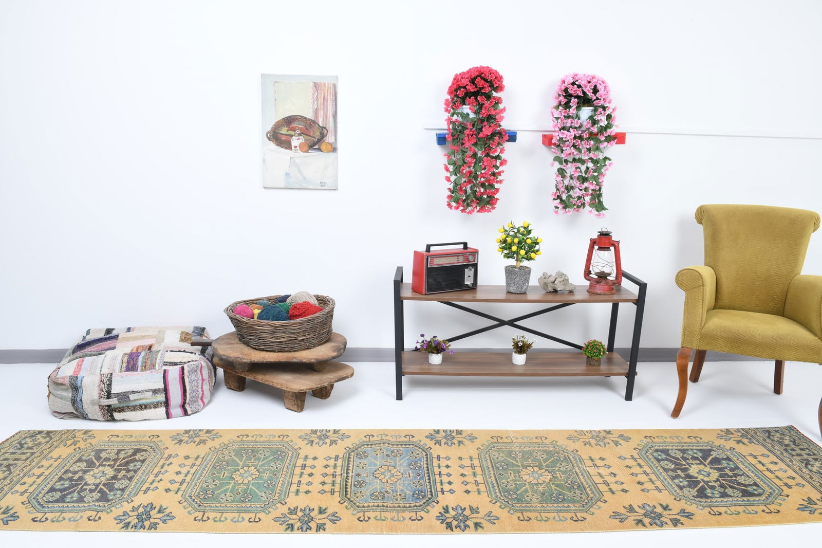 2'4'' x 11'2'' Handmade Vintage Wool Rug - 18010 - 3