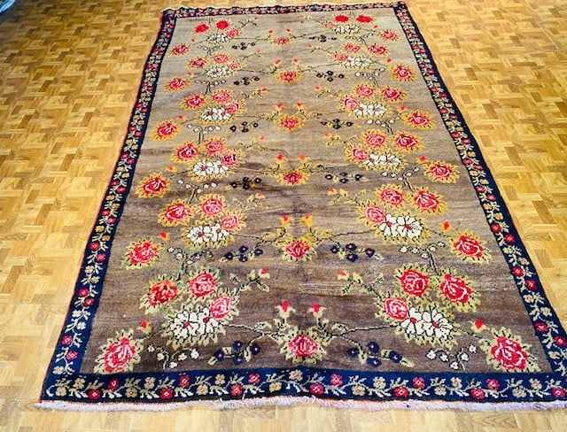 Antique Decorative Turkish floral design camel hair rug-4661 (1 of 7)