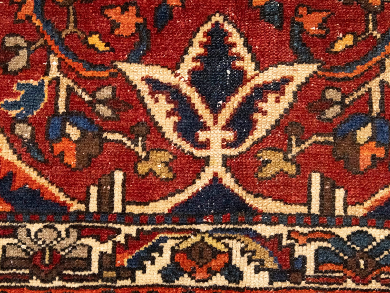 Vintage Red Floral 10X15 Bakhtiari Persian Rug - 12