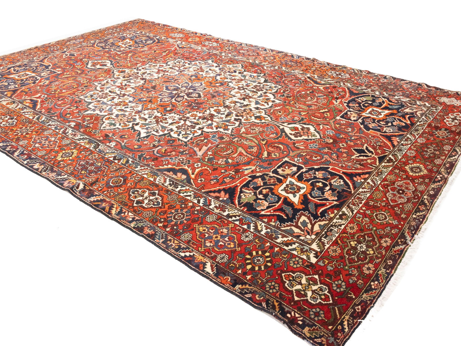 Vintage Red Floral 10X15 Bakhtiari Persian Rug - 3