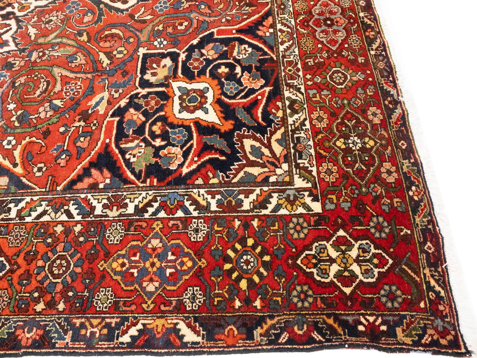 Vintage Red Floral 10X15 Bakhtiari Persian Rug - 8