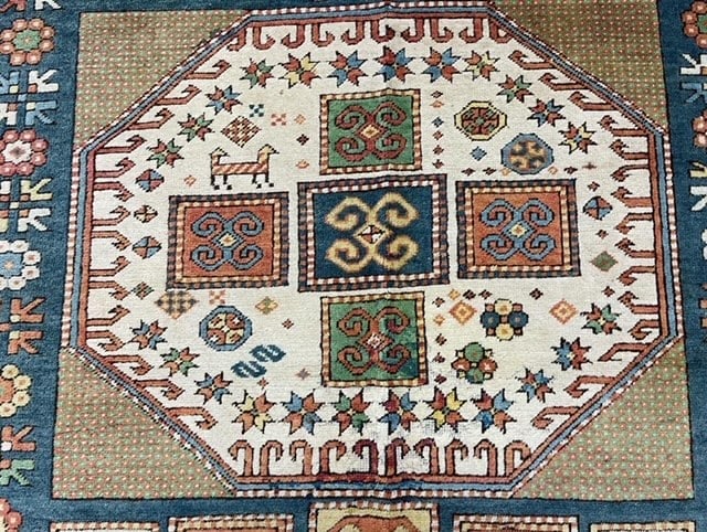 Vintage Kazak Caucasian rug-5248 - 7