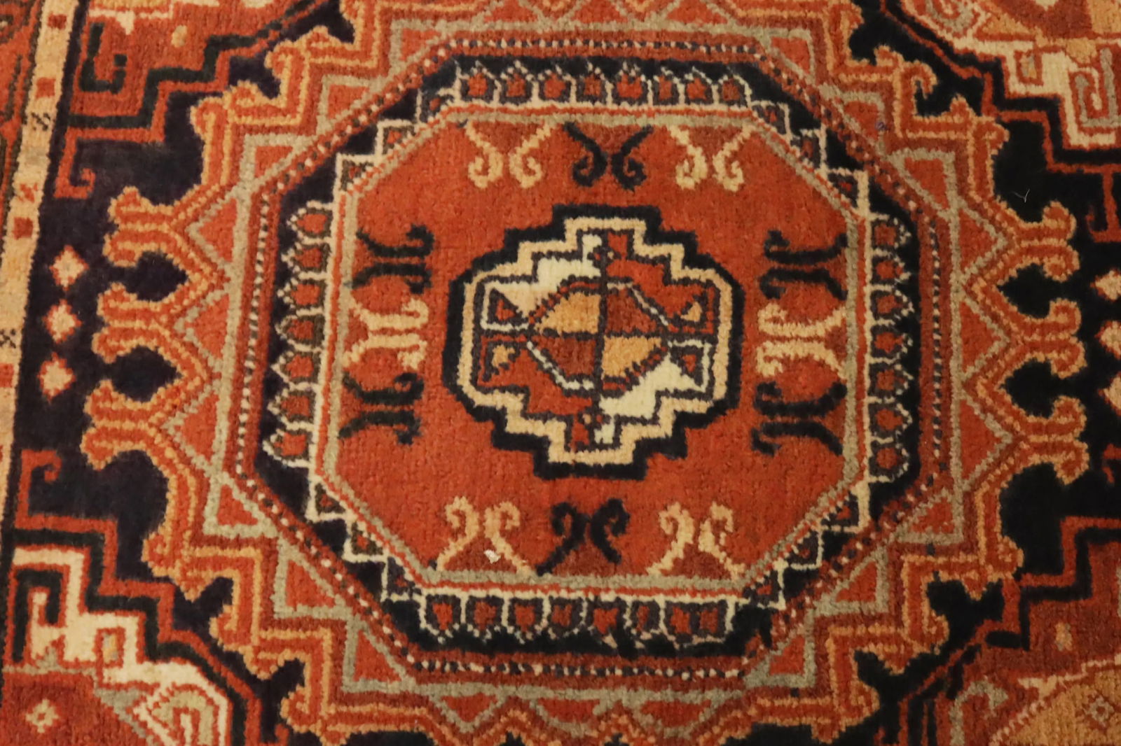 Vintage Tribal Orange 2'2X3'6 Karajeh Persian Rug - 6