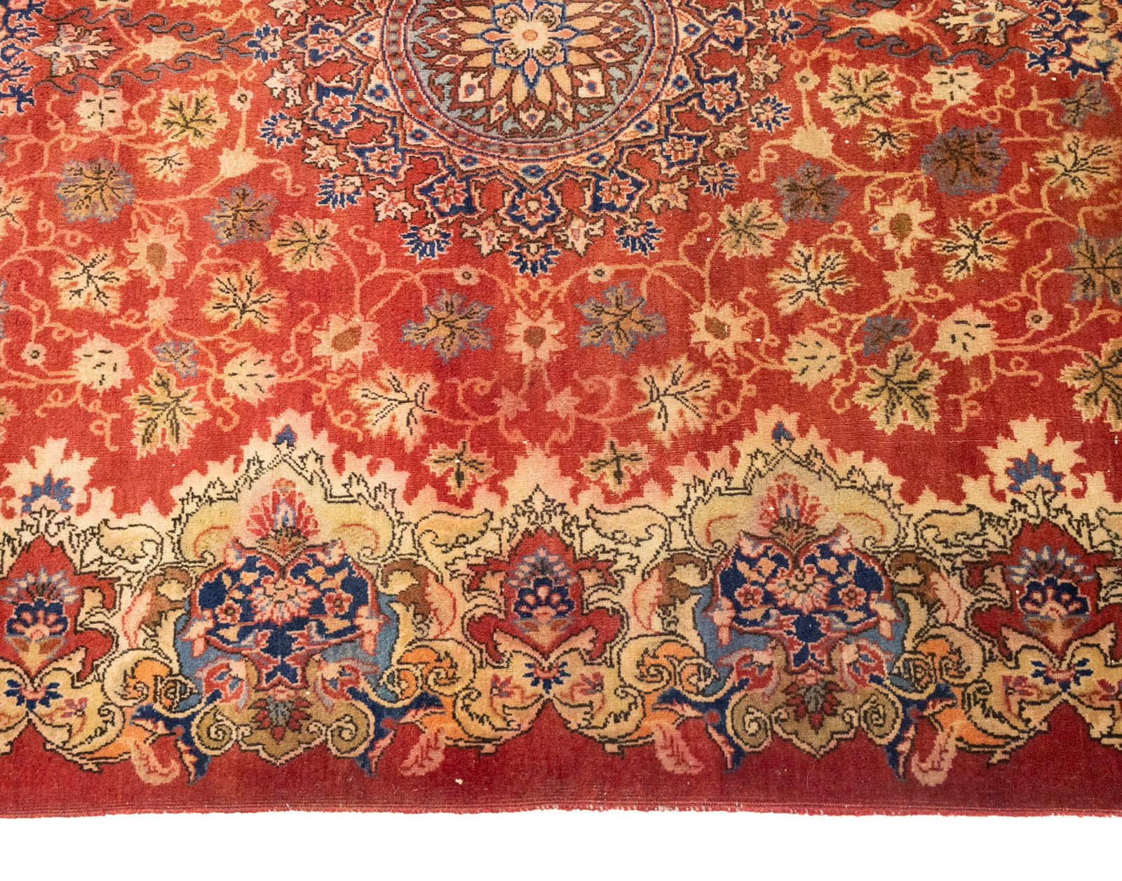 Semi Antique Red Floral 4'5X7 Kashmar Persian Rug - 11