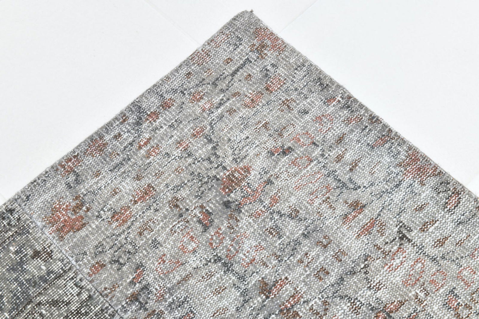 8'2'' x 11'7'' Handmade Vintage Wool Patchwork Rug - 597 - 13