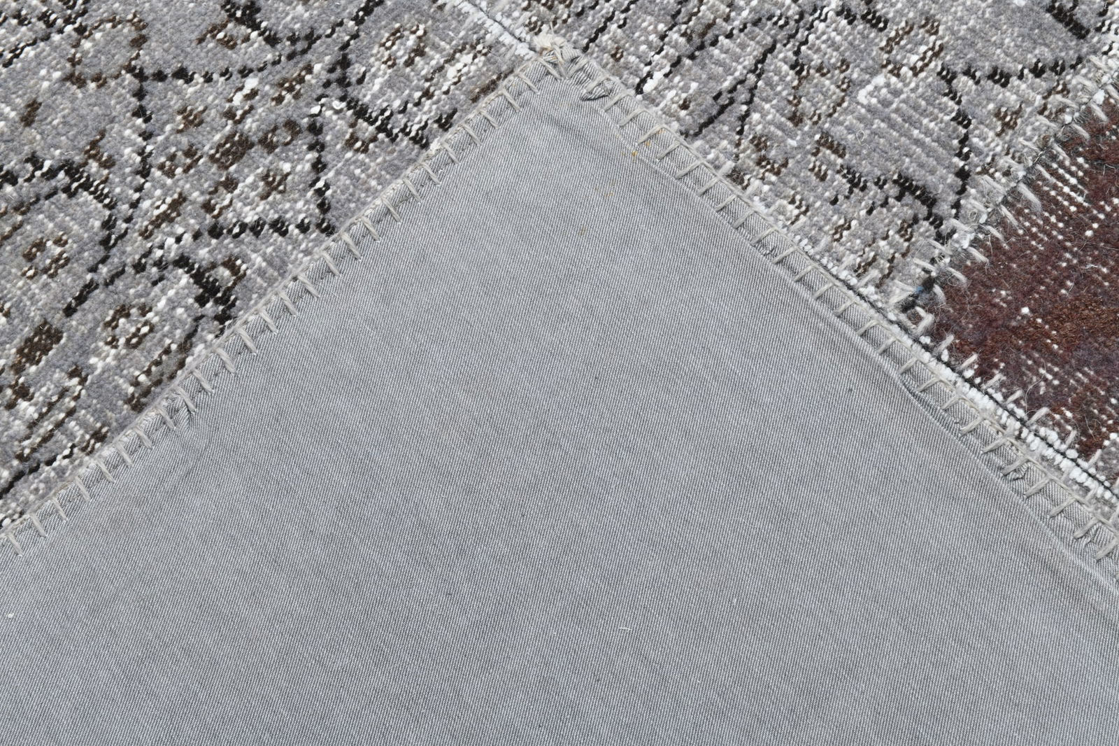 8'2'' x 11'7'' Handmade Vintage Wool Patchwork Rug - 597 - 17