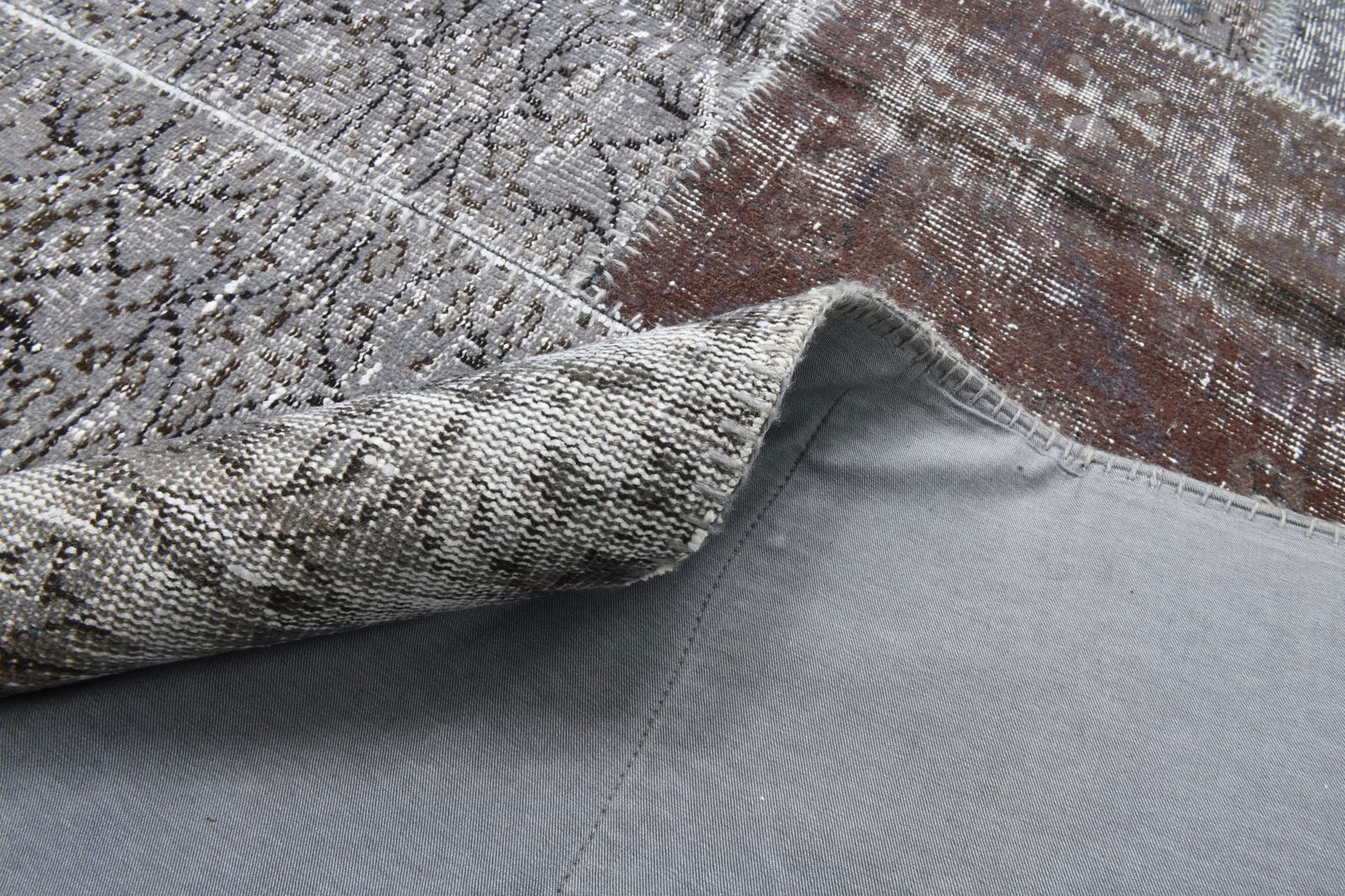 8'2'' x 11'7'' Handmade Vintage Wool Patchwork Rug - 597 - 20