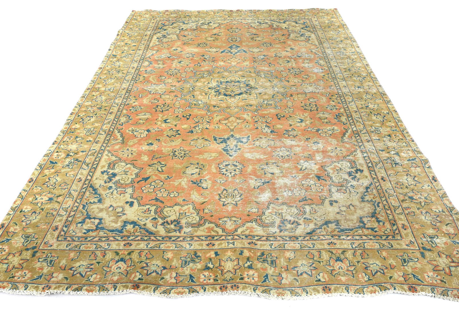 Semi Antique Floral Traditional 6X9 Distressed Vintage Oriental Rug - 2