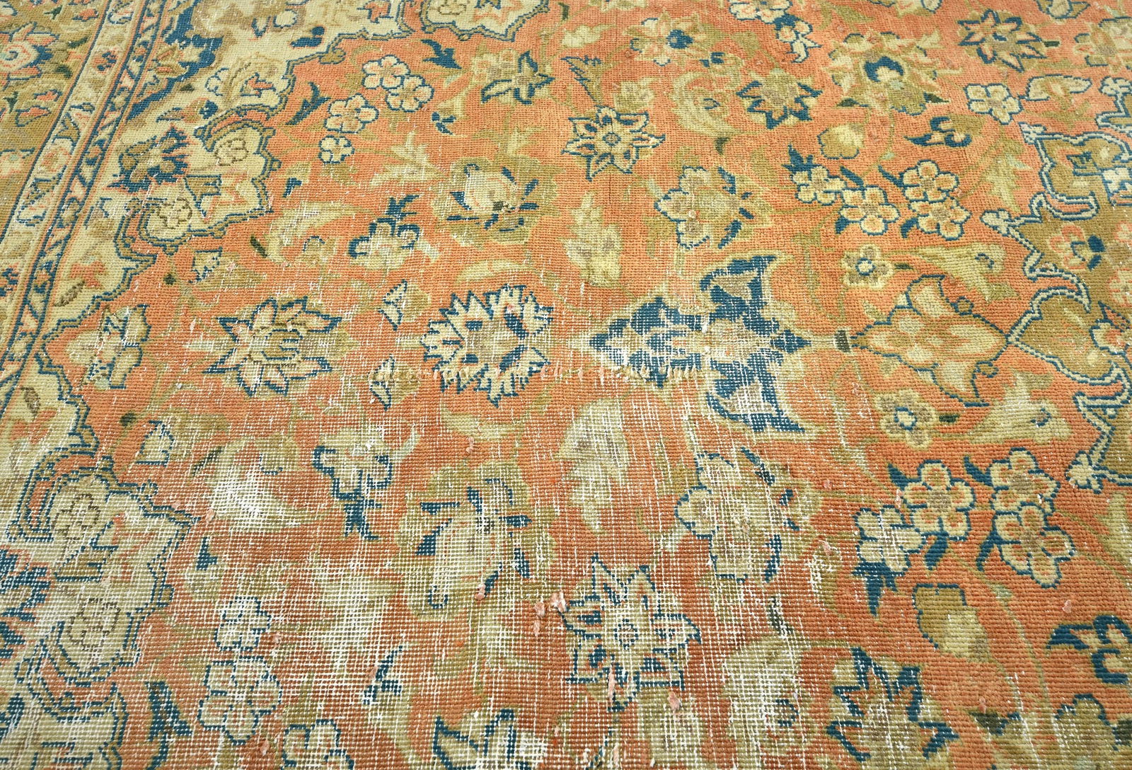 Semi Antique Floral Traditional 6X9 Distressed Vintage Oriental Rug - 6