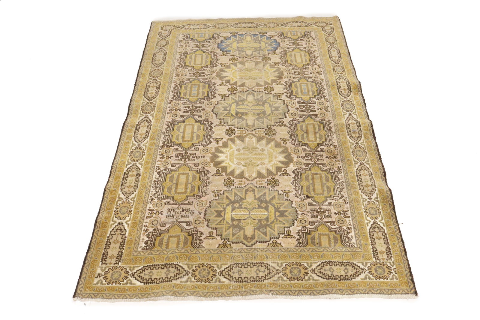 Cream Floral 4X6 Semi Antique Vintage Oriental Persian Rug - 2