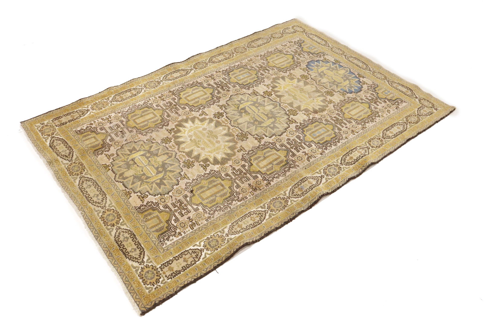 Cream Floral 4X6 Semi Antique Vintage Oriental Persian Rug - 3