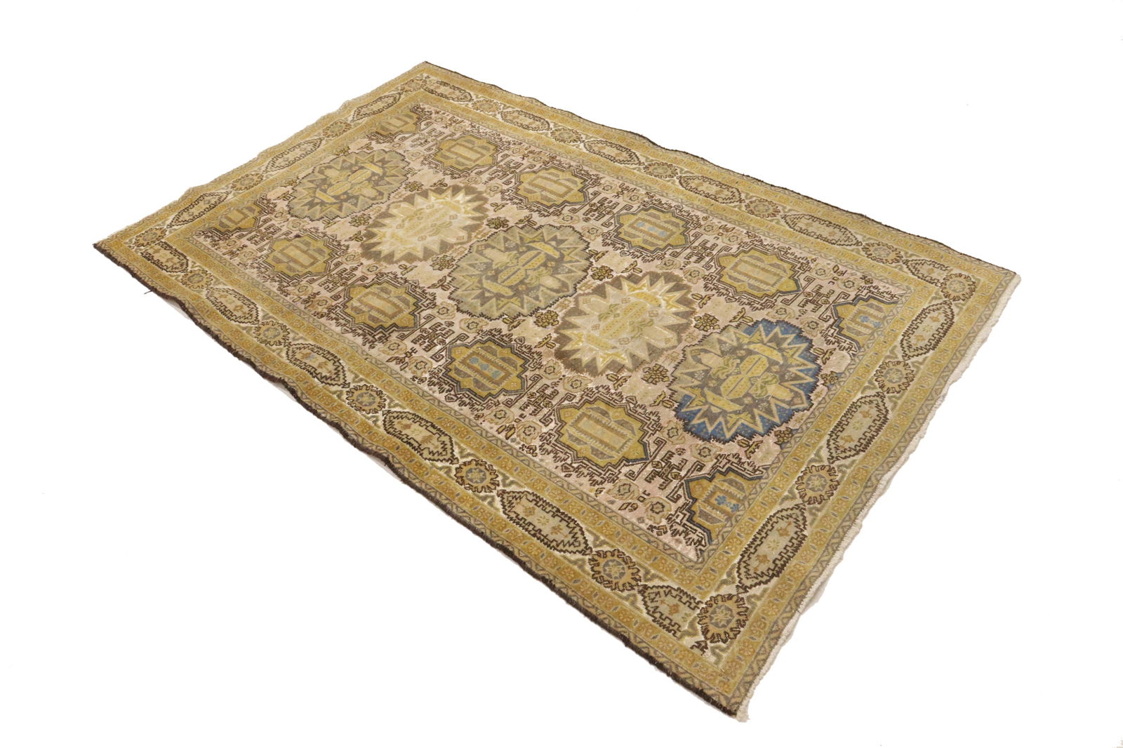 Cream Floral 4X6 Semi Antique Vintage Oriental Persian Rug - 4