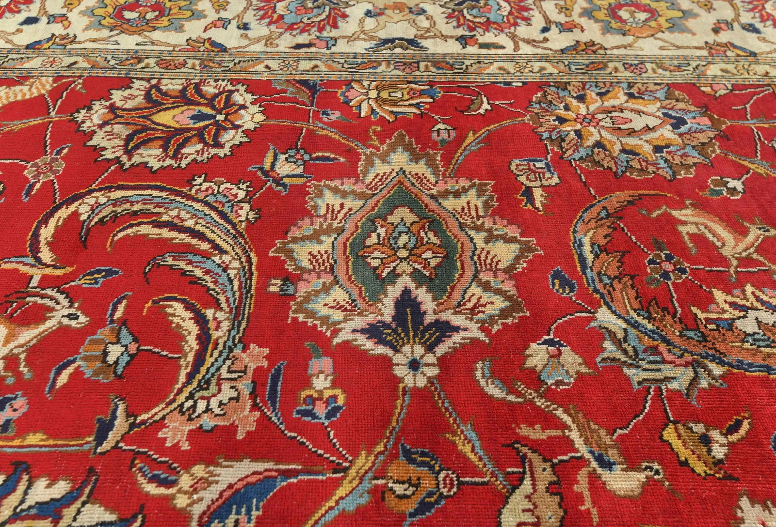 Semi Antique Red Floral 8X11 Distressed Vintage Oriental Rug - 6