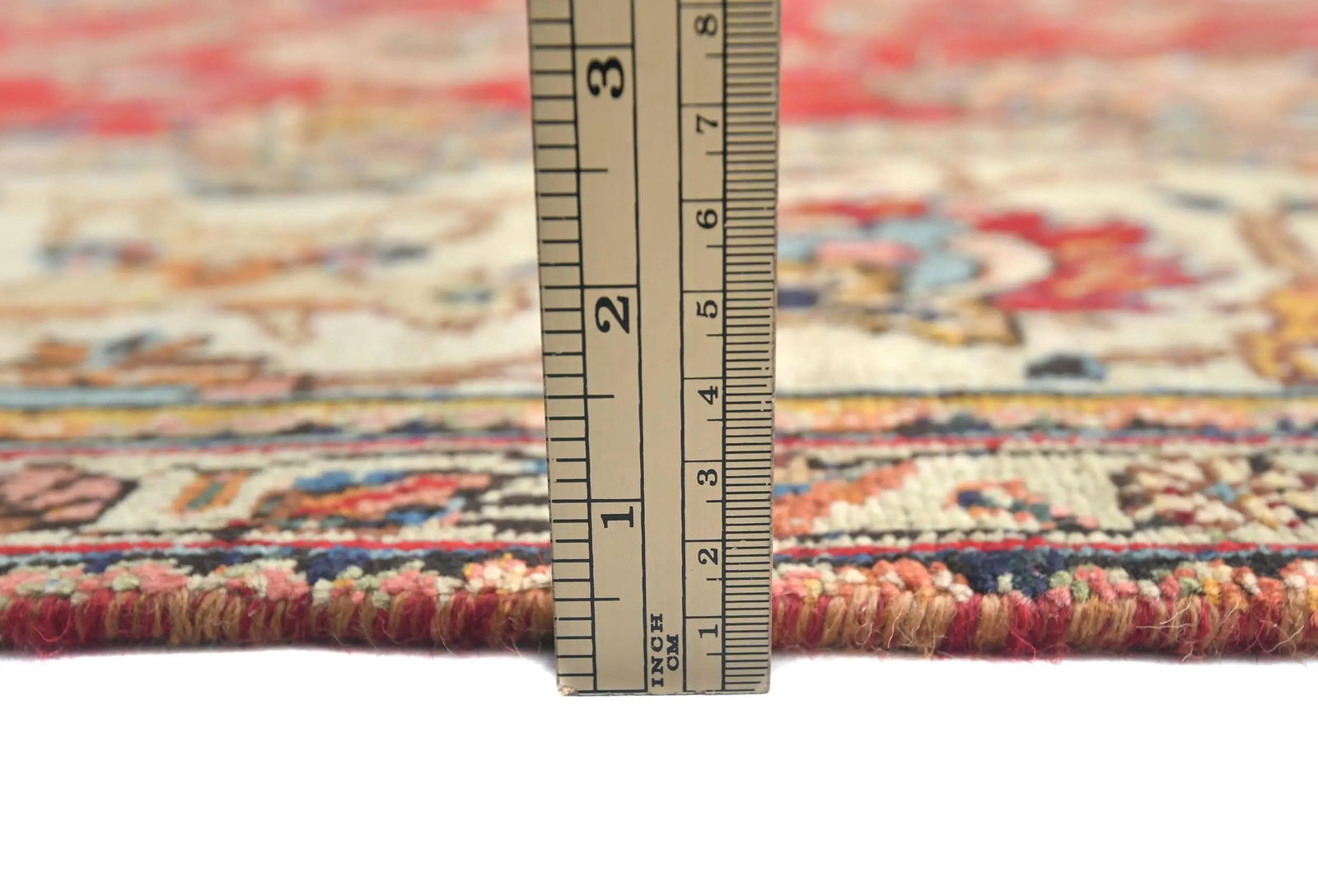 Semi Antique Red Floral 8X11 Distressed Vintage Oriental Rug - 9