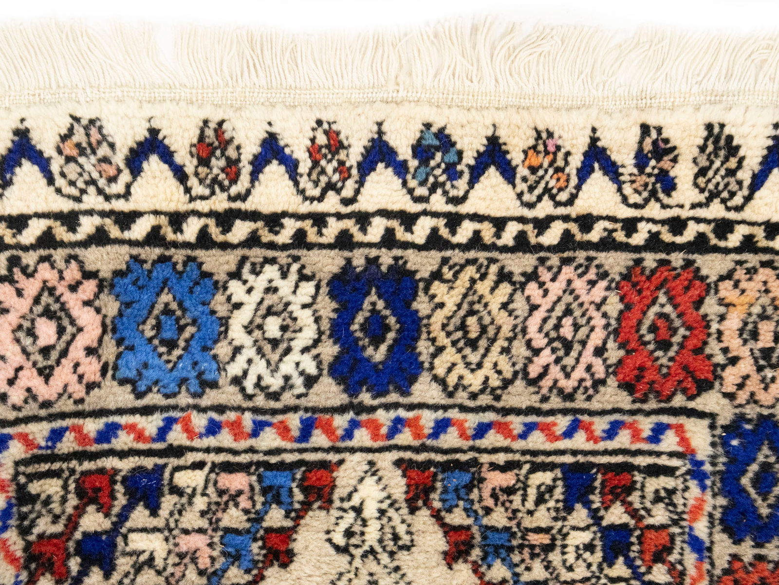 Vintage Cream Pictorial Tribal 2X11 Oriental Runner Rug - 11