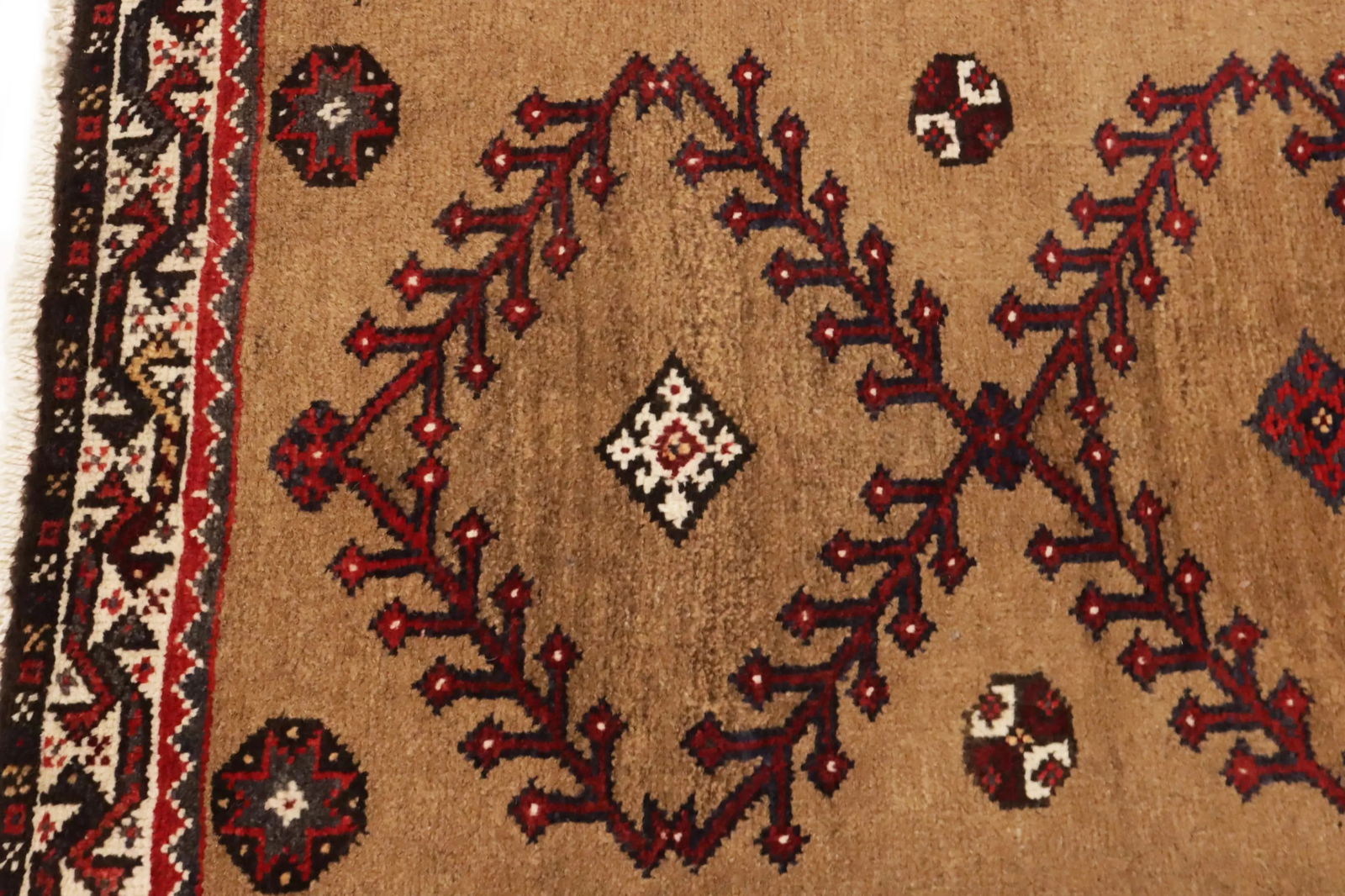 Vintage Khaki Tribal 2'4X3'8 Shiraz Persian Rug - 6