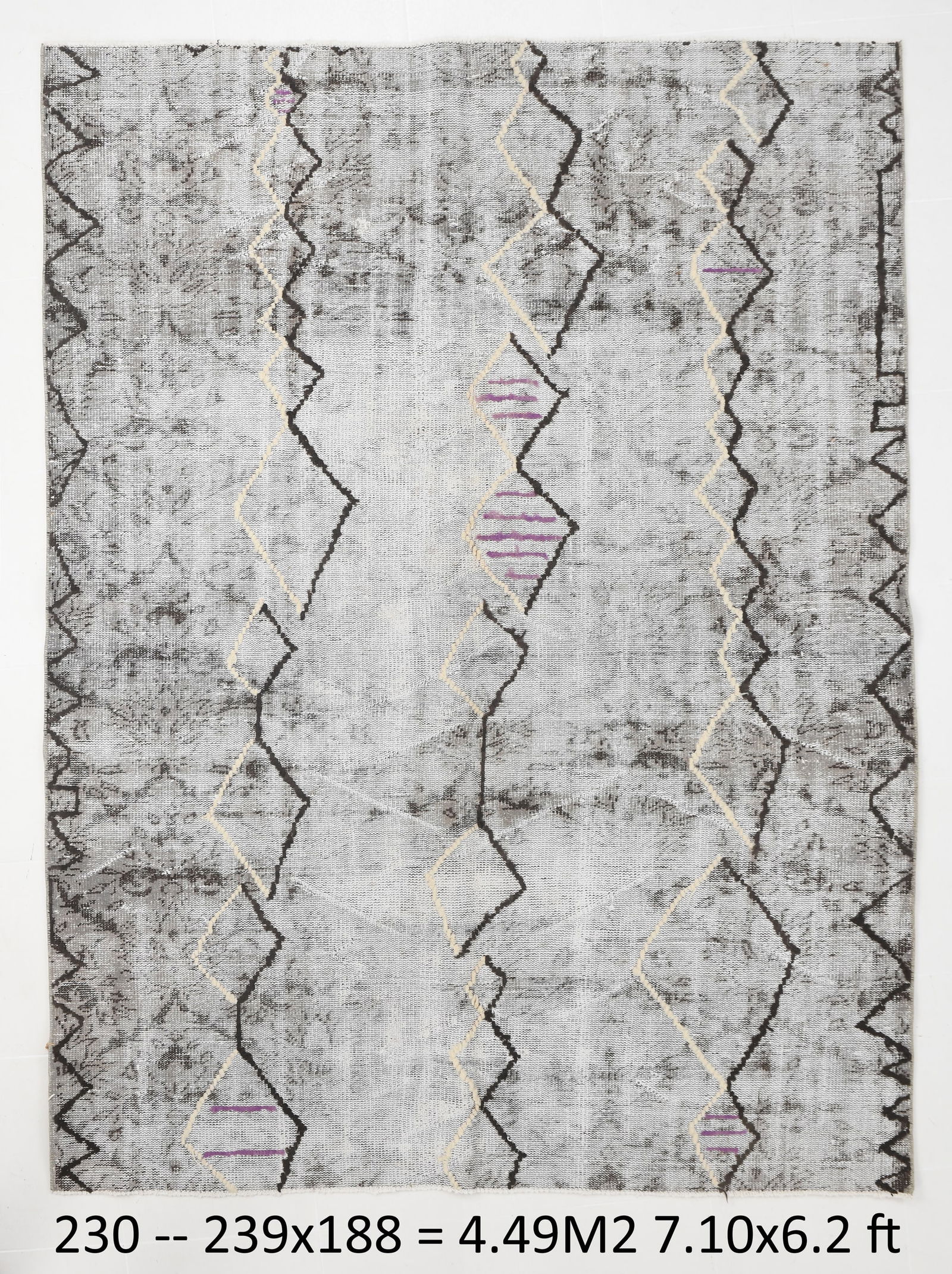 6'2'' x 7'10'' Handmade Vintage Wool Rug - 230 (1 of 20)