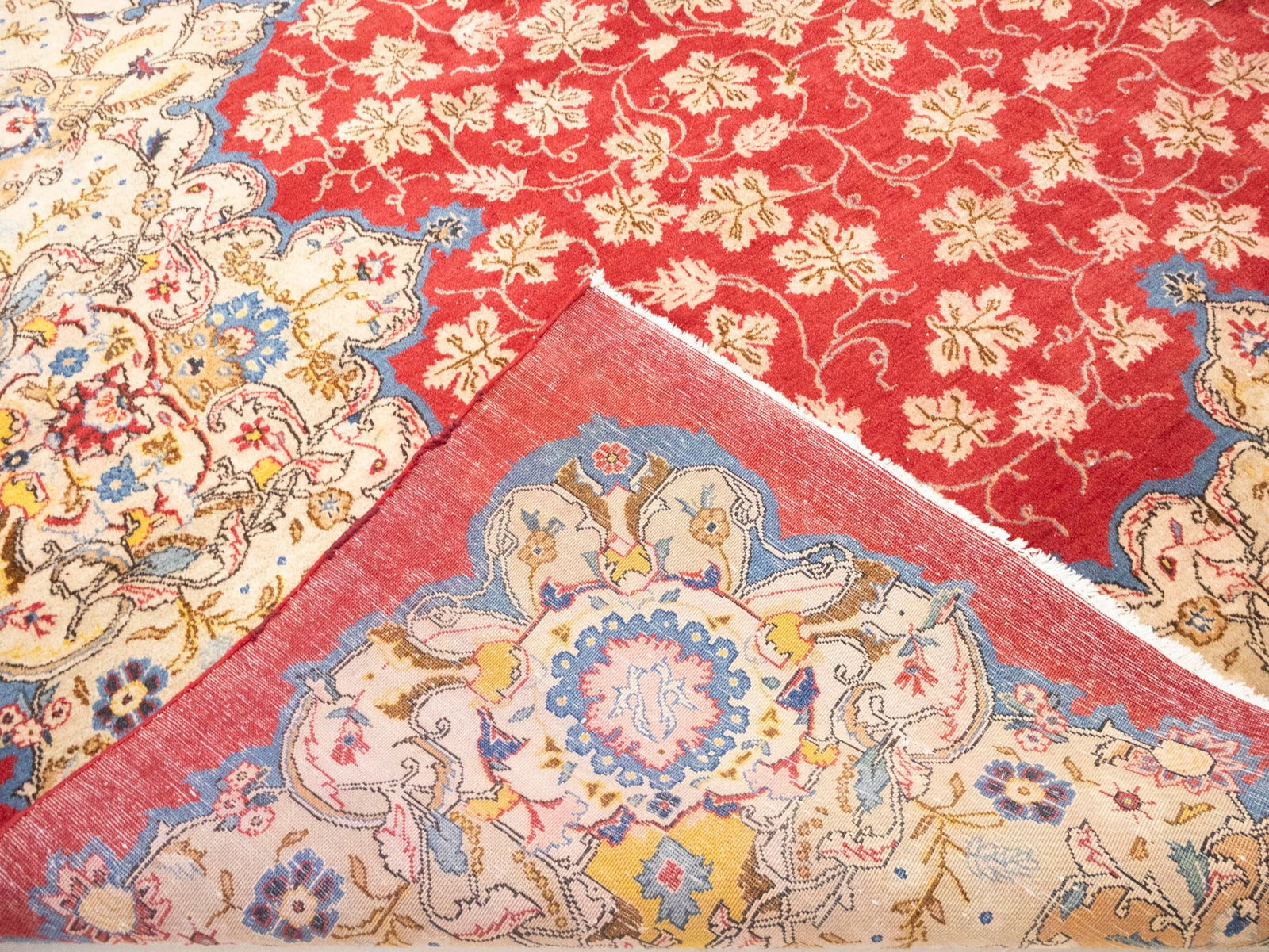 Semi Antique Red Traditional 10'6X14 Kashan Persian Rug - 15